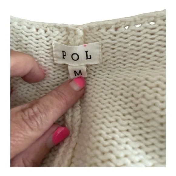 POL Cream Fringed Cardigan - Picture 5 of 7